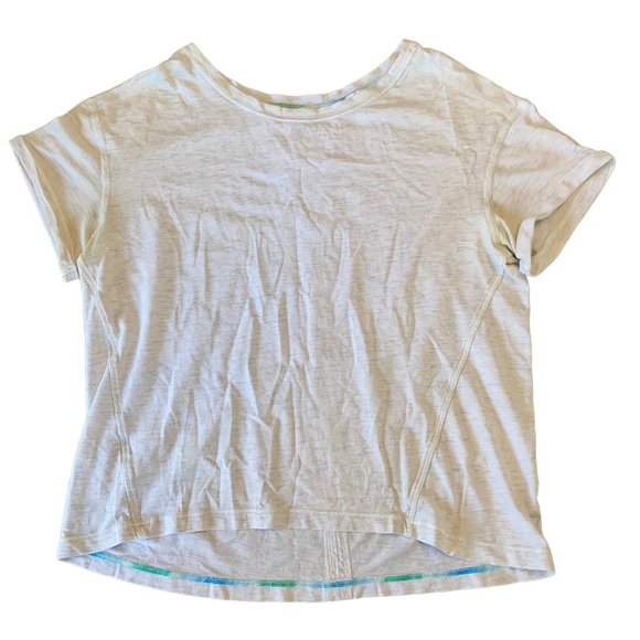 IVIVVA Lululemon Girls T-Shirt Size 12 Marle Grey Super Soft Tee Top Girl Hi-Lo - Picture 1 of 6